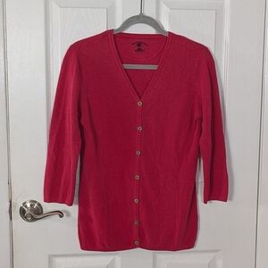 Bungalow Brand Cable Knit High Quality Red Button Down‎ Cardigan